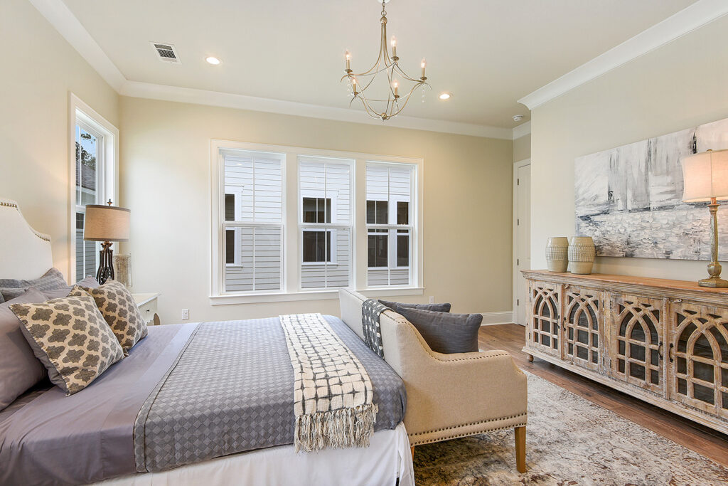 Master bedroom decorated - Highland Homes Living - Louisiana Home Builder